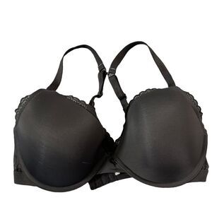 Aerie Black Lace trimmed Plunge Push Up Bra multiway‎ convertible 36D